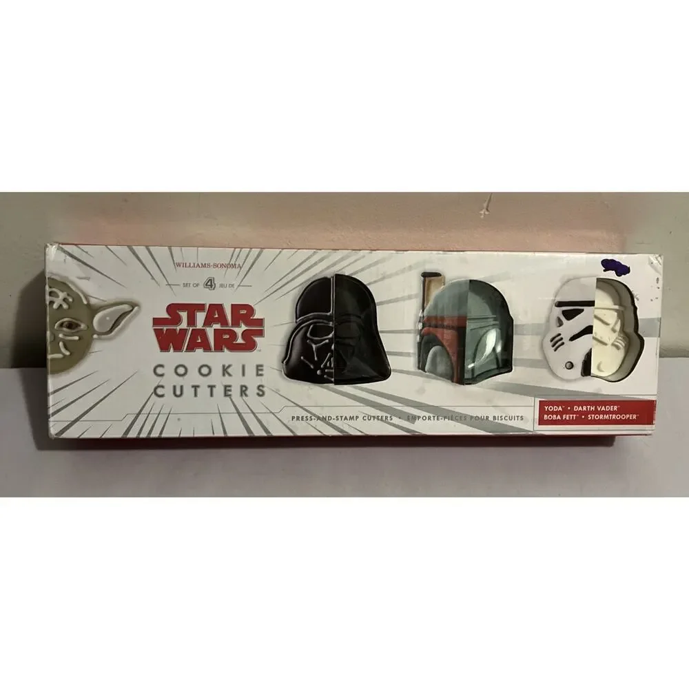 Williams Sonoma STAR WARS Cookie Cutters Set of 4 NWT YODA DARTH BOBA FETT